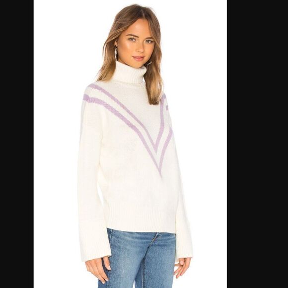 *spot* NWT Revolve x Lovers + Friends Caroline Sweater in ivory/purple| Size XS - Picture 2 of 11